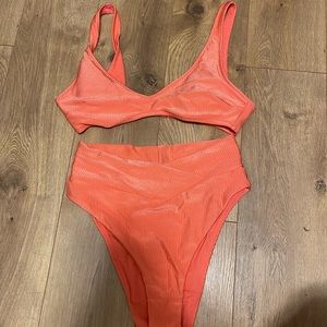 Pink aerie swimsuit! Top and bottom, size medium.